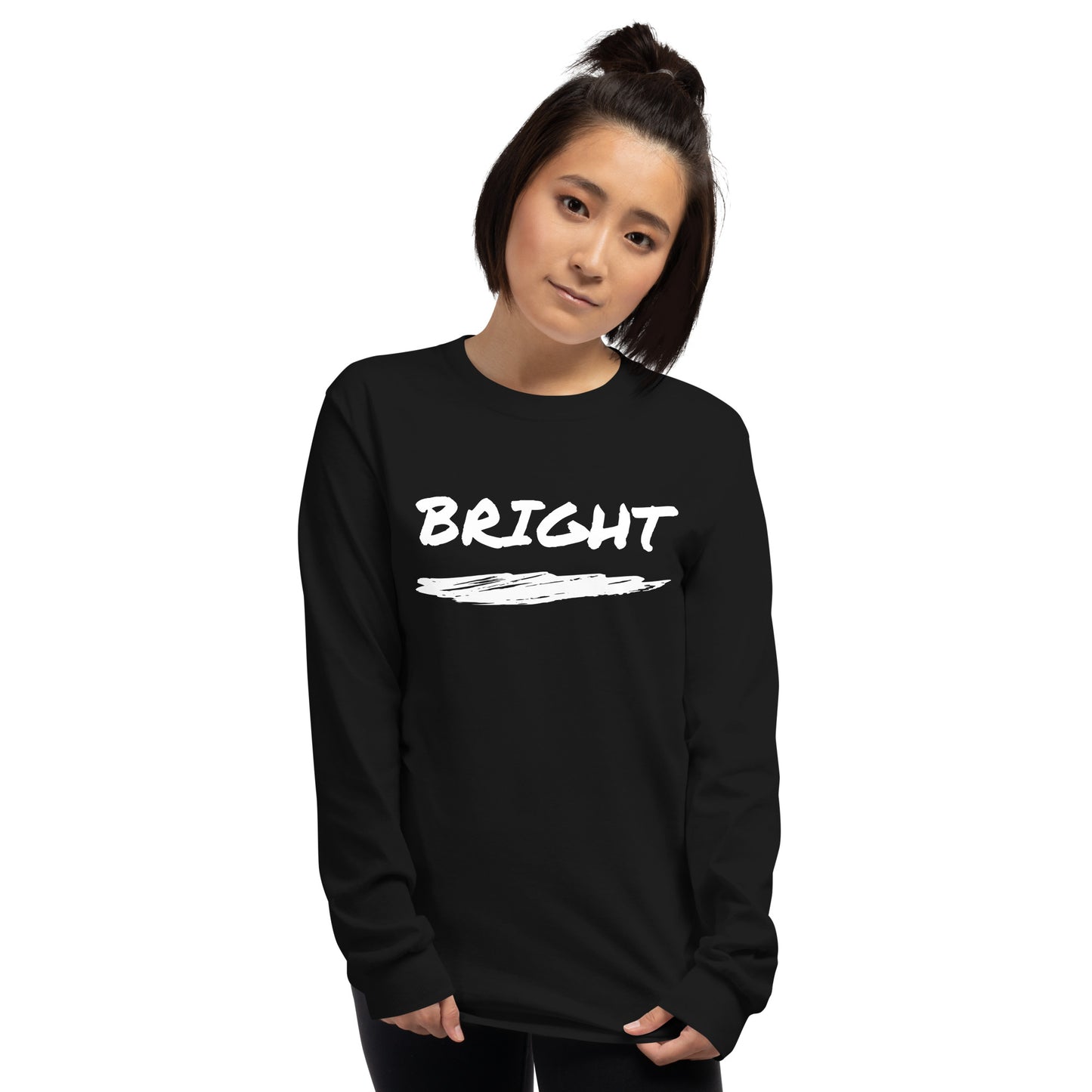 Bright Upper Logo Long Sleeve Tee in White