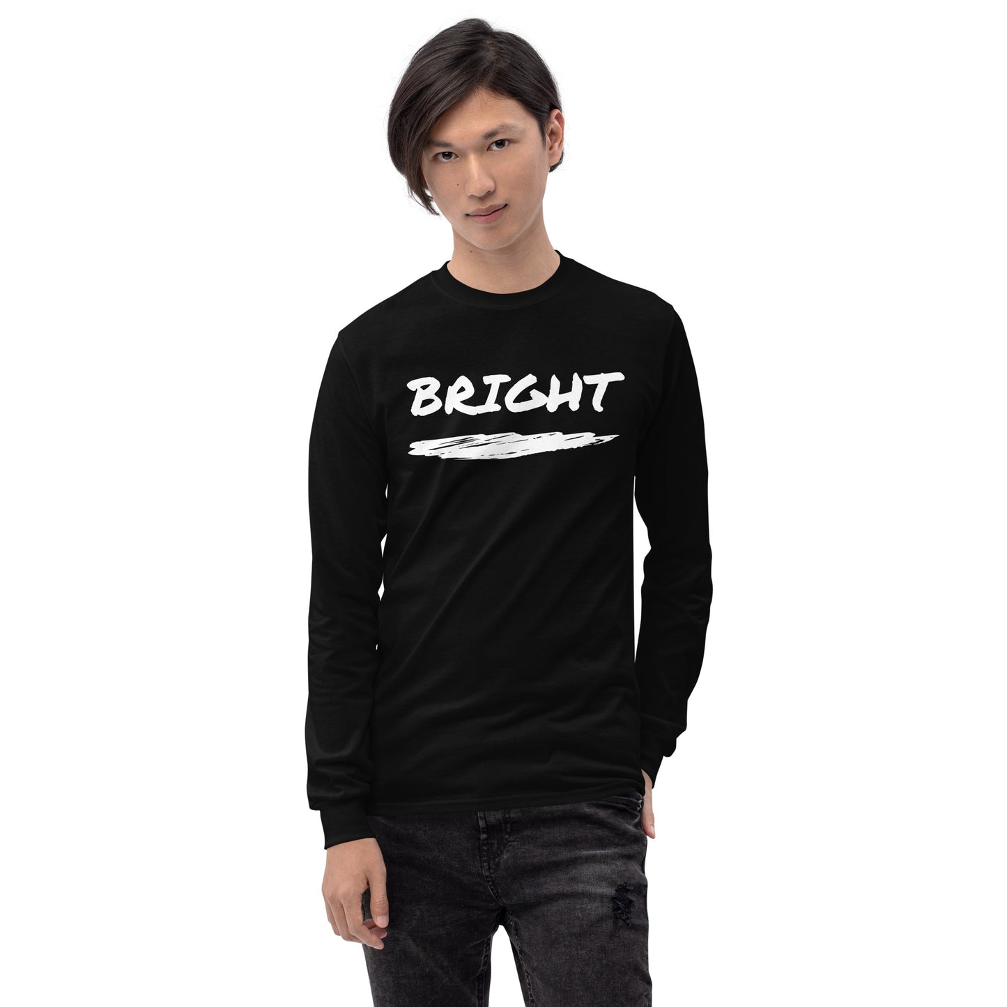 Bright Upper Logo Long Sleeve Tee in White