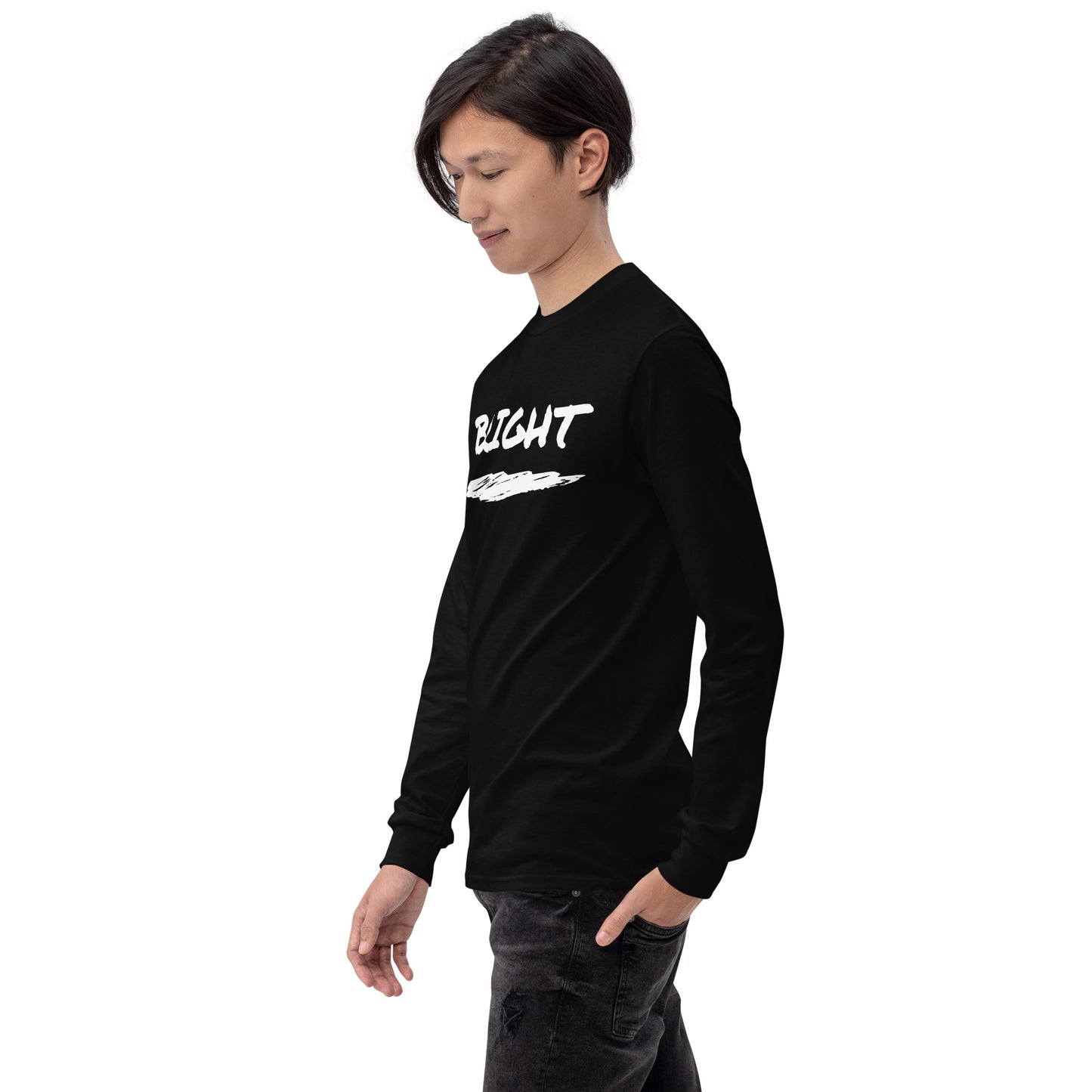 Bright Upper Logo Long Sleeve Tee in White