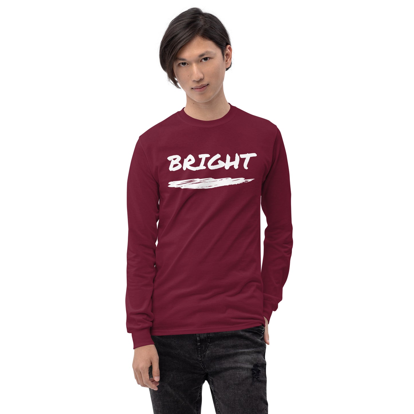 Bright Upper Logo Long Sleeve Tee in White