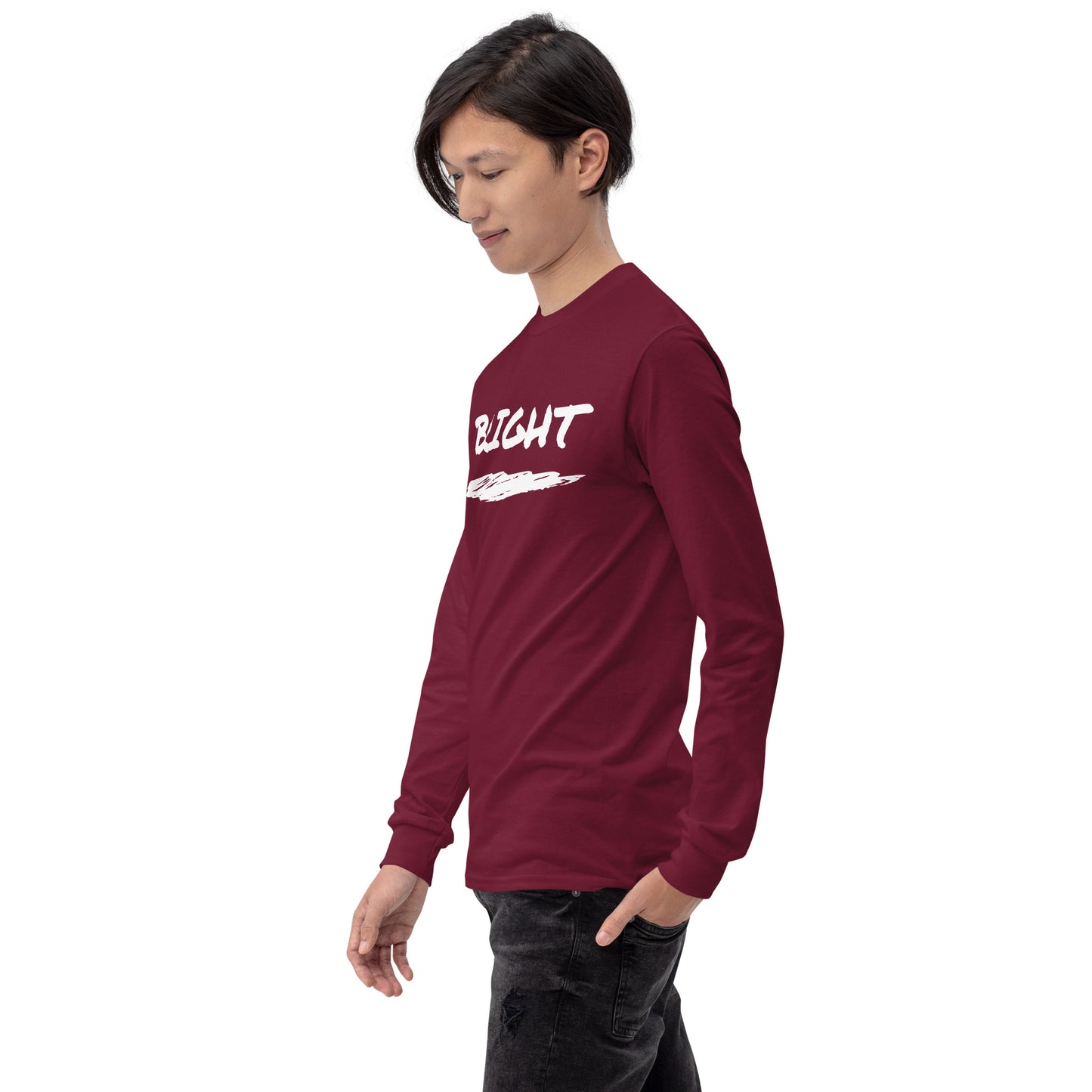 Bright Upper Logo Long Sleeve Tee in White