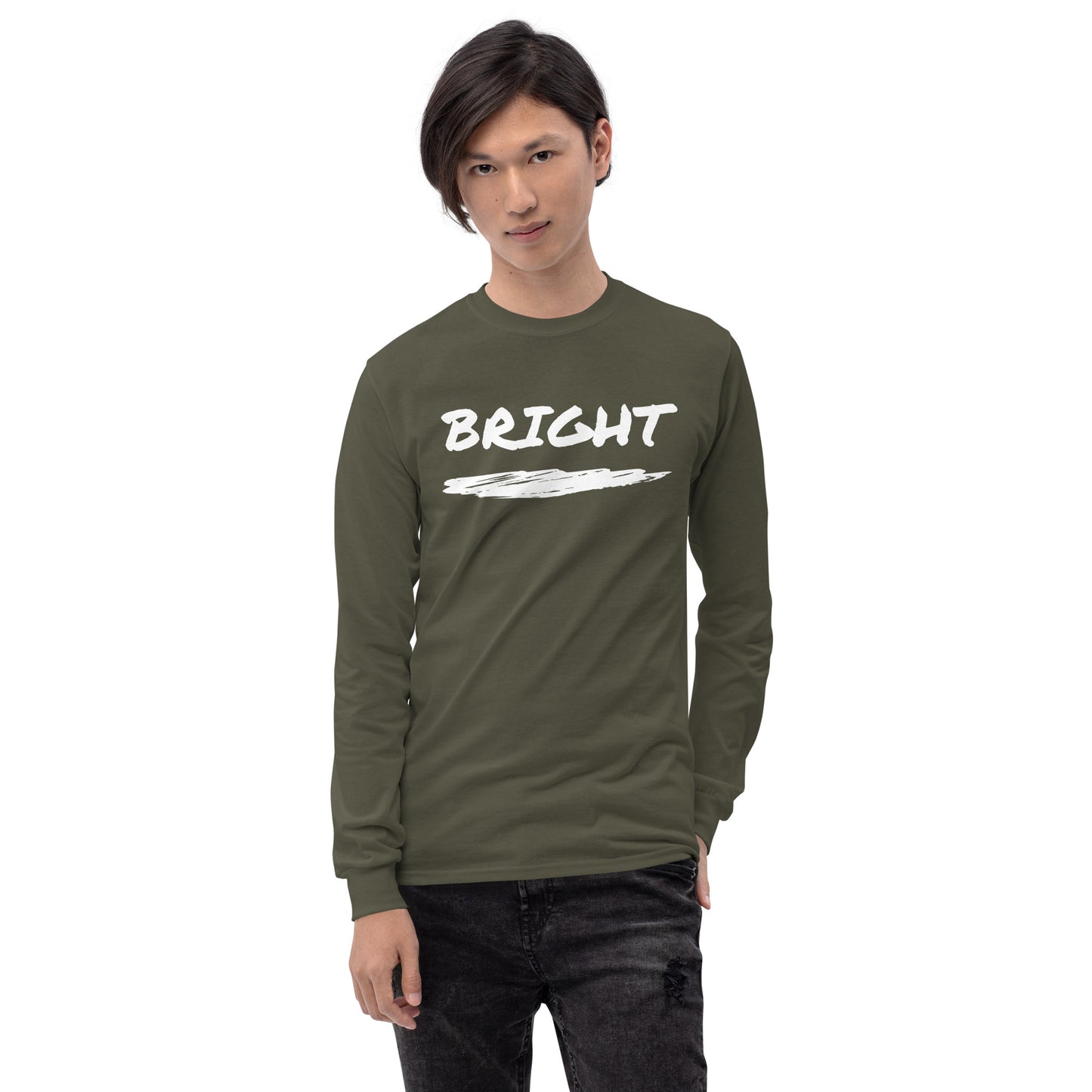 Bright Upper Logo Long Sleeve Tee in White