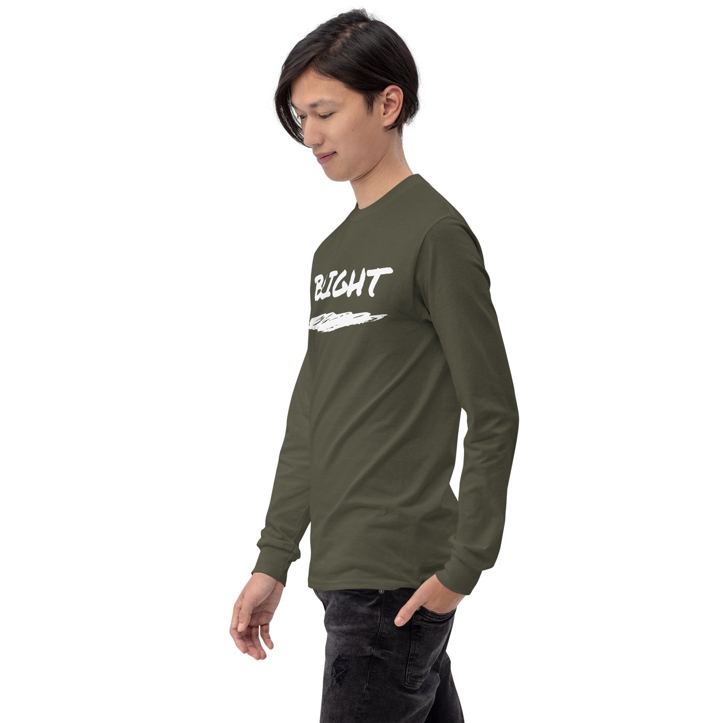 Bright Upper Logo Long Sleeve Tee in White