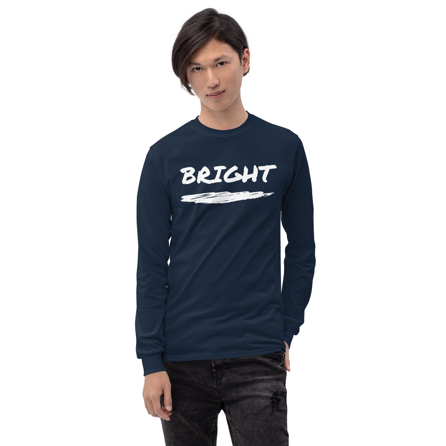 Bright Upper Logo Long Sleeve Tee in White