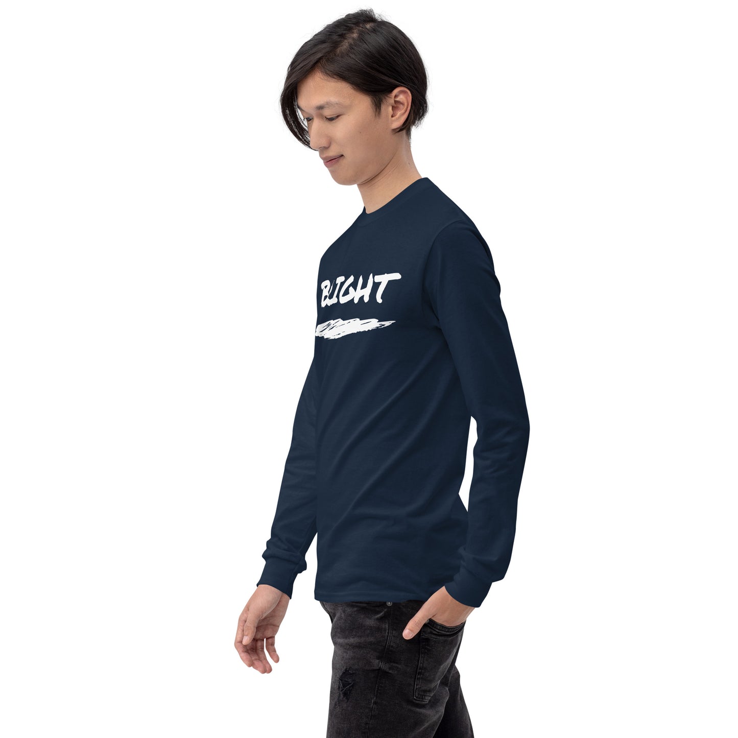 Bright Upper Logo Long Sleeve Tee in White