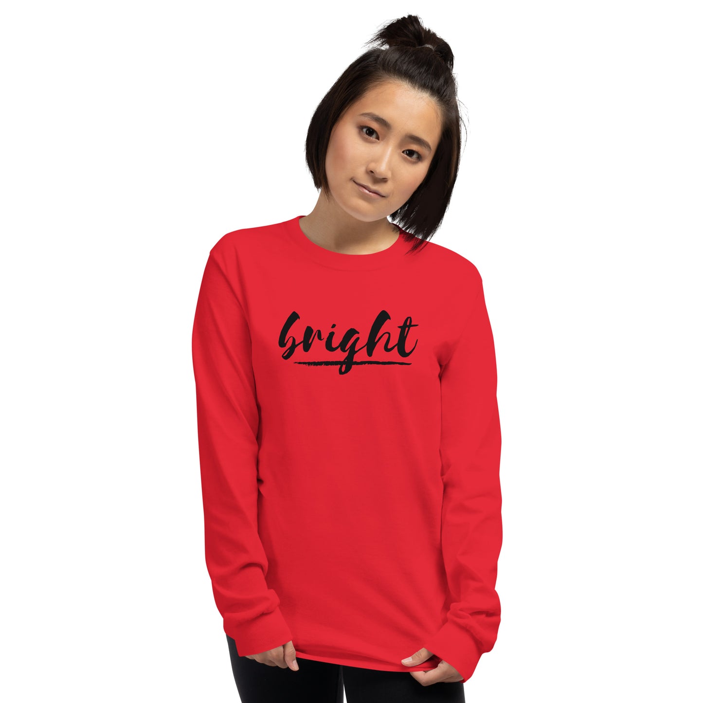 Bright Lower Logo Long Sleeve Tee in Black