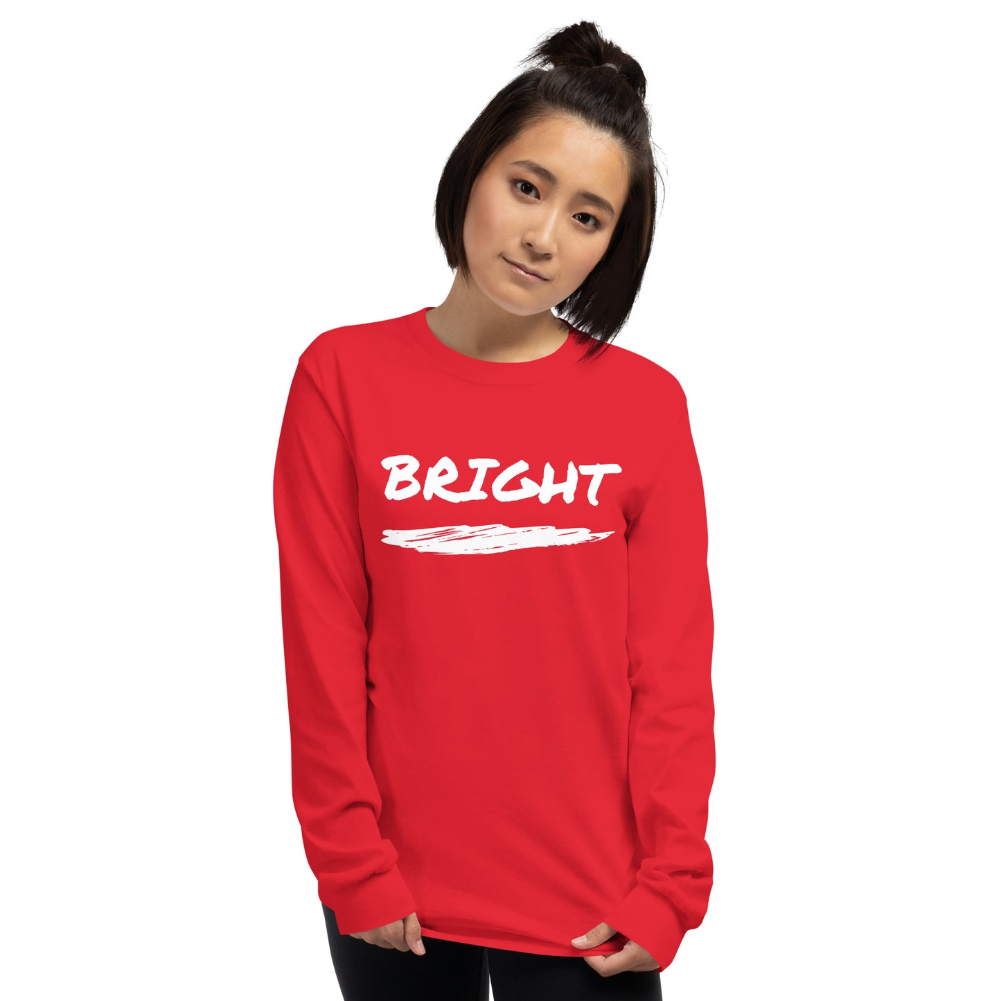 Bright Upper Logo Long Sleeve Tee in White