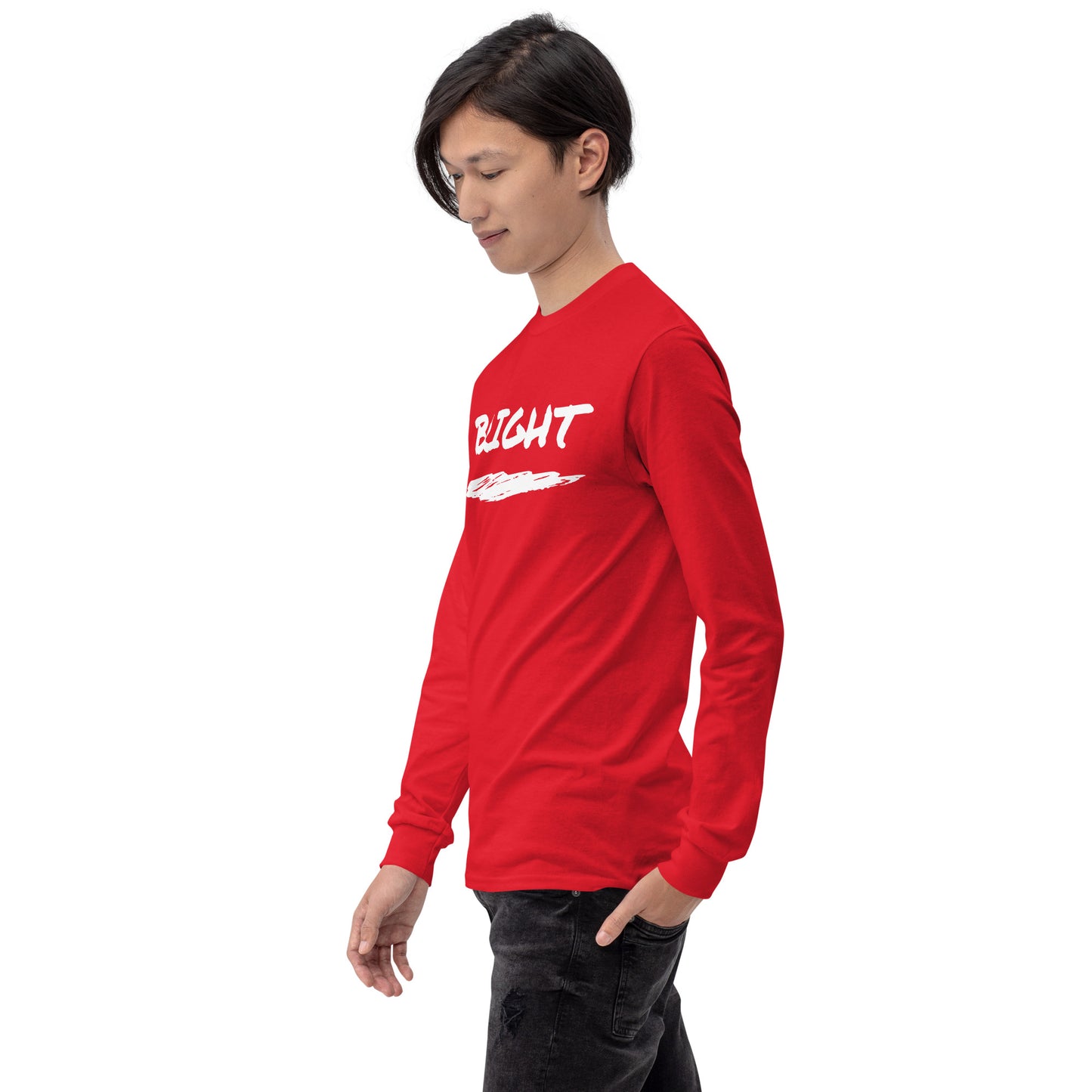 Bright Upper Logo Long Sleeve Tee in White