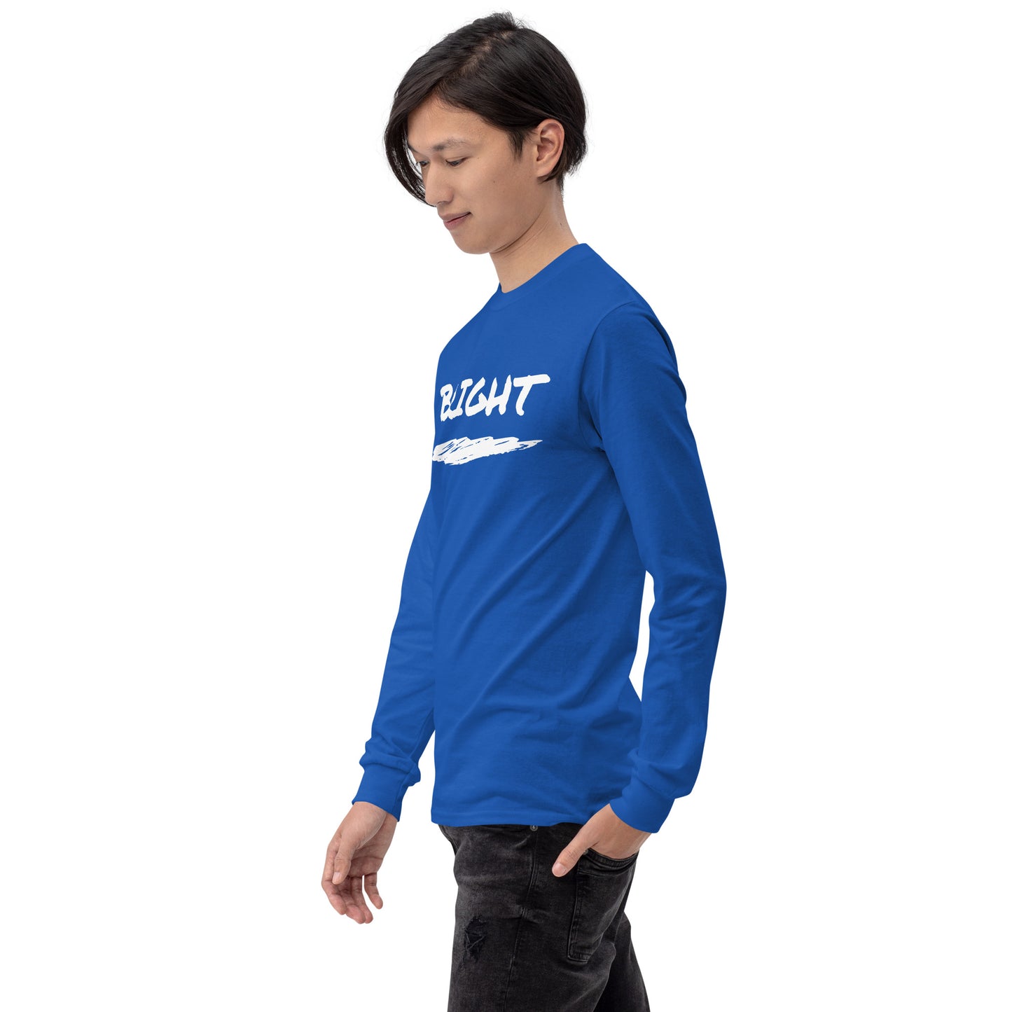 Bright Upper Logo Long Sleeve Tee in White