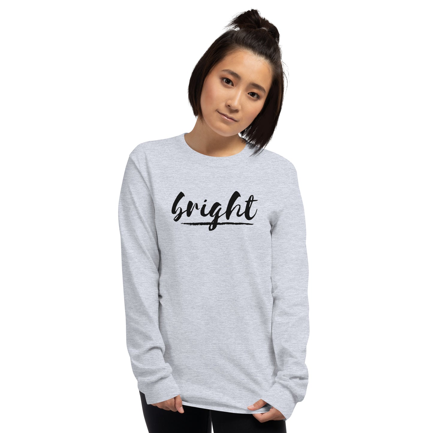 Bright Lower Logo Long Sleeve Tee in Black
