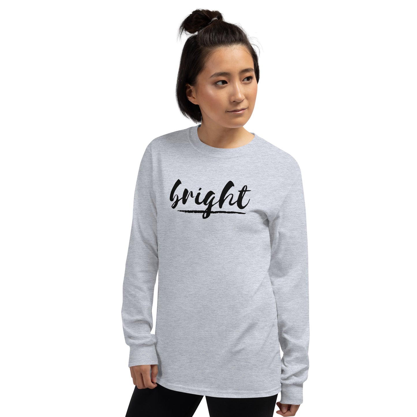 Bright Lower Logo Long Sleeve Tee in Black