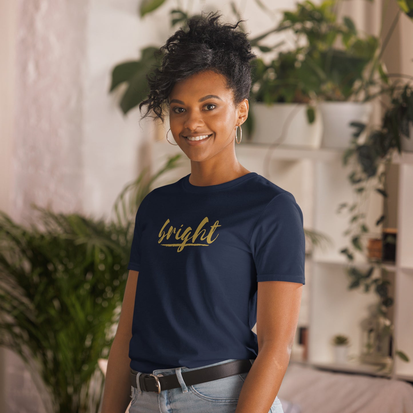 Bright Lower Logo Tee in Gold
