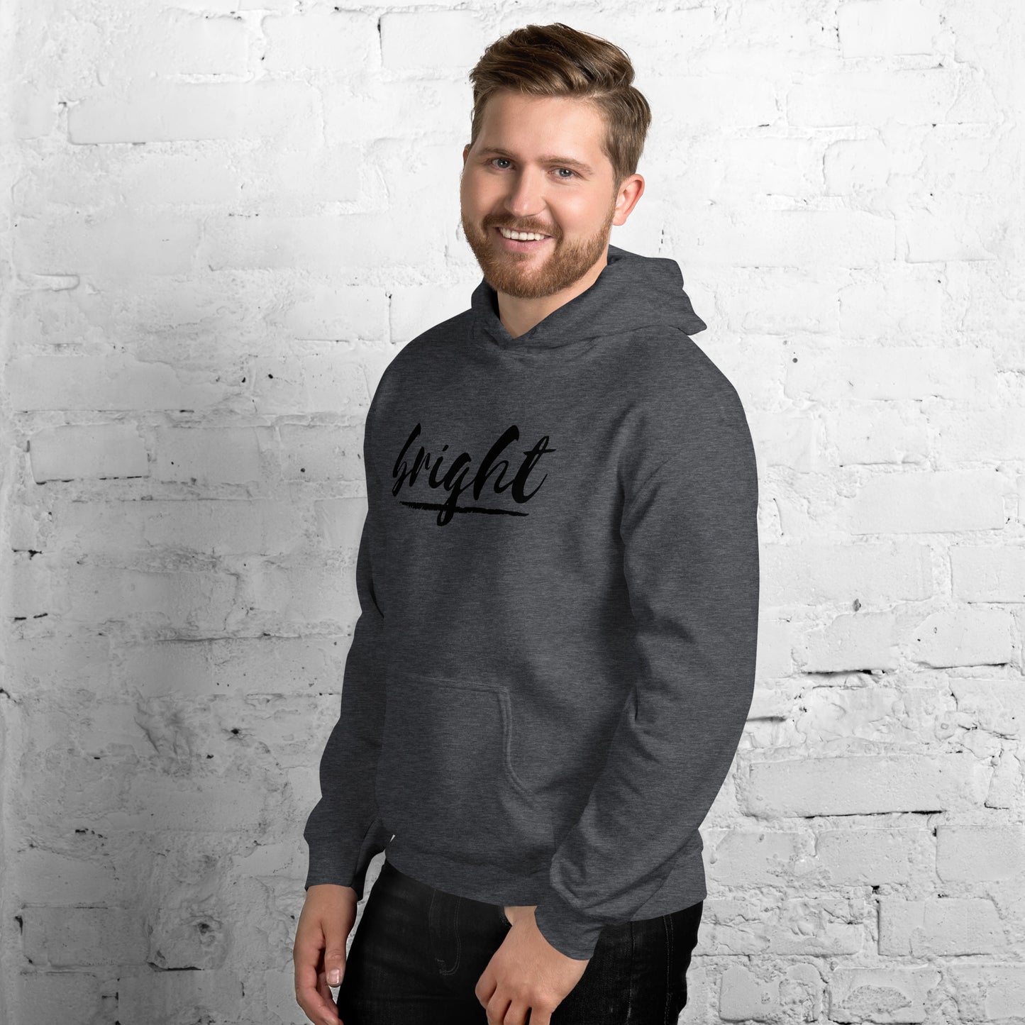 Bright Lower Logo Hoodie in Black
