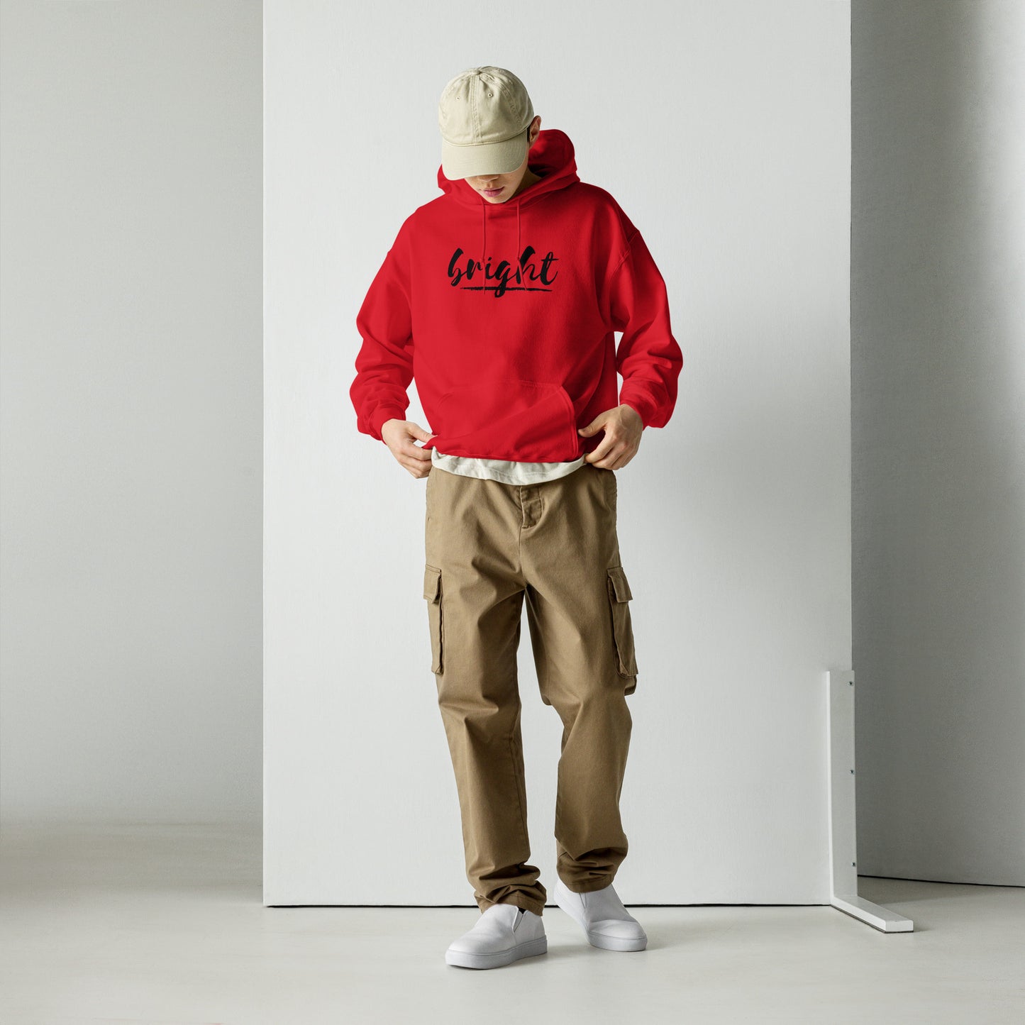 Bright Lower Logo Hoodie in Black