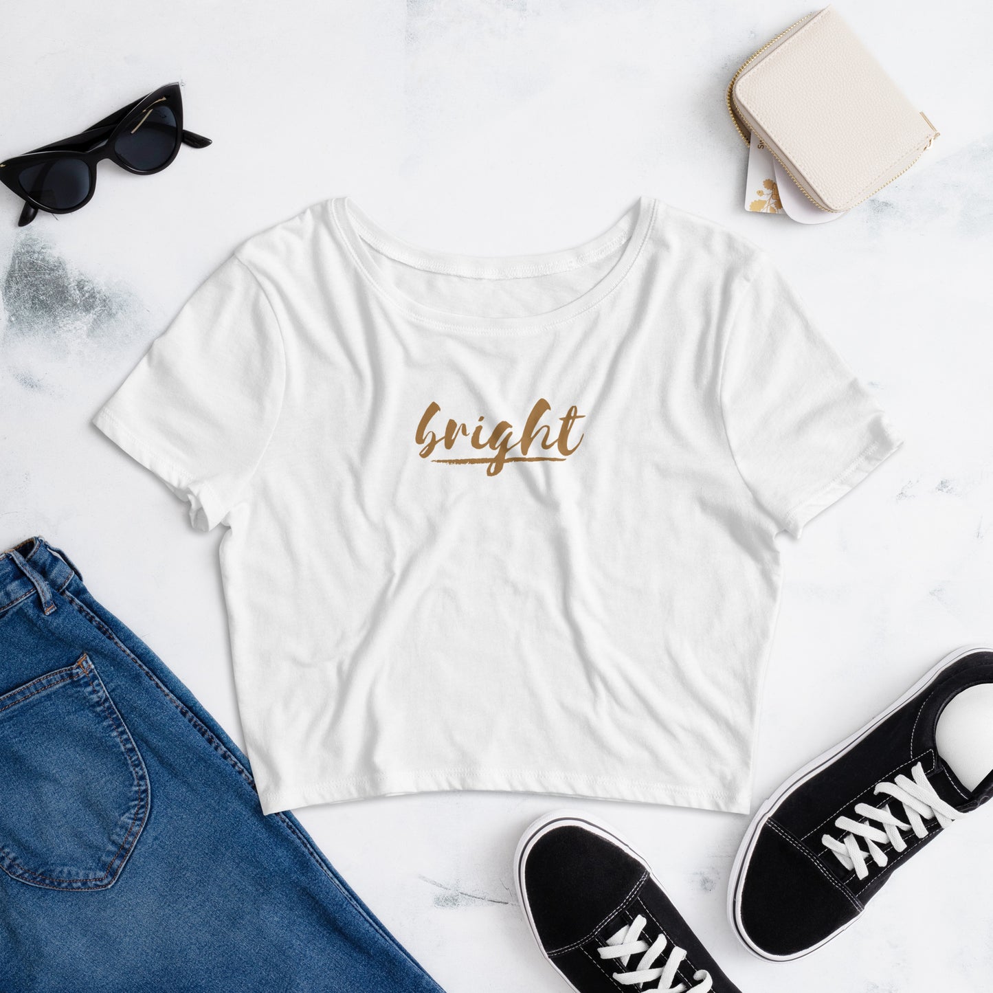 Bright Lower Logo Slim Fit Cropped Tee
