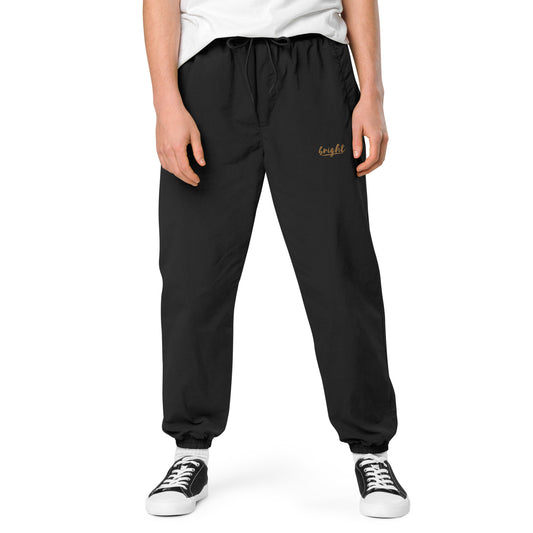 Black Tracksuit Pants in Gold