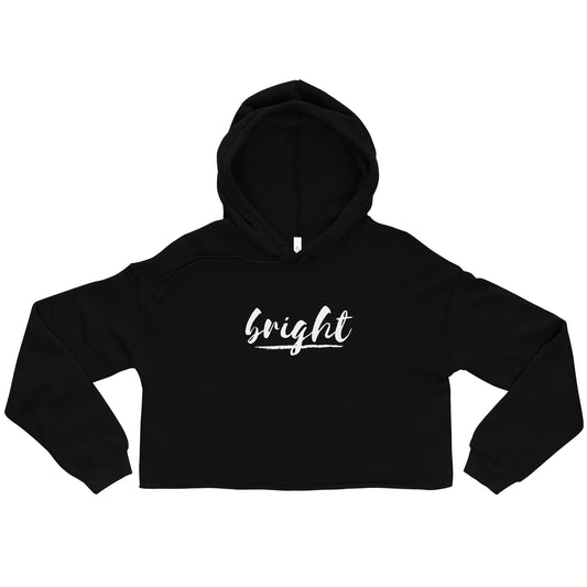 Bright Lower Logo Cropped Hoodie in White_Winter